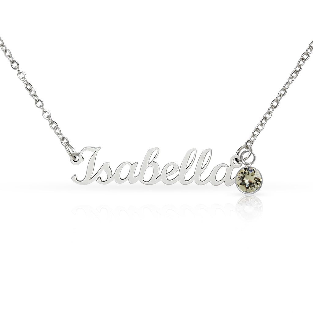 Personalized Name Necklace with Birthstone
