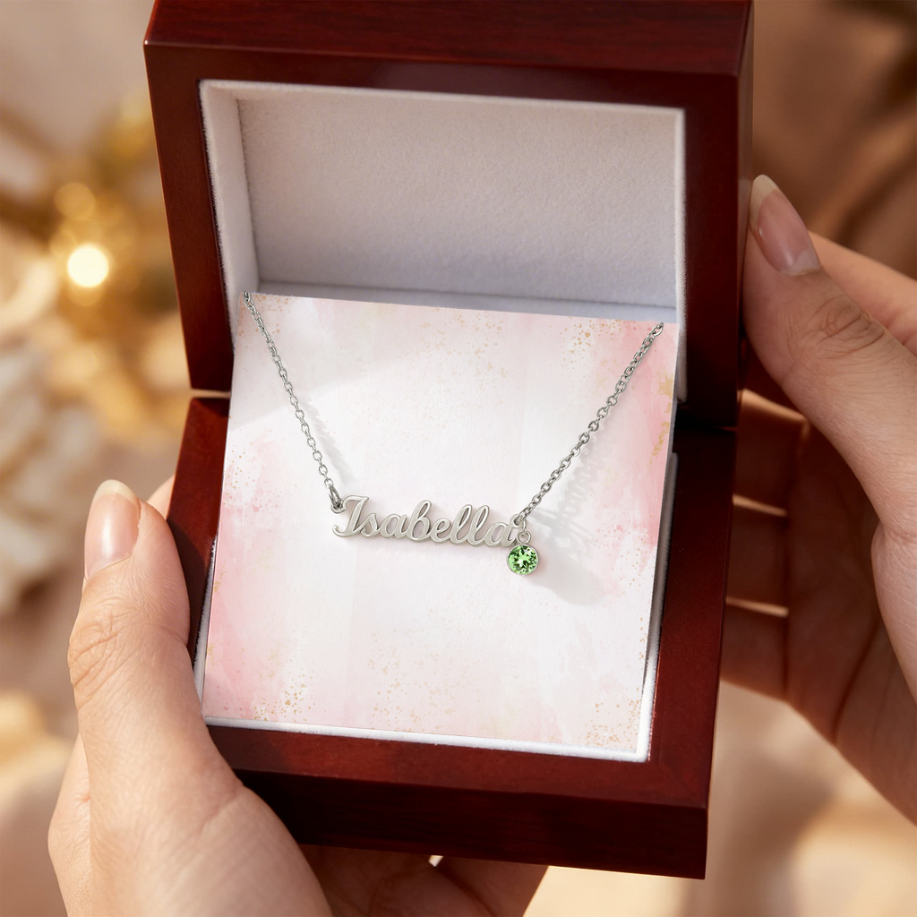 Personalized Name Necklace with Birthstone