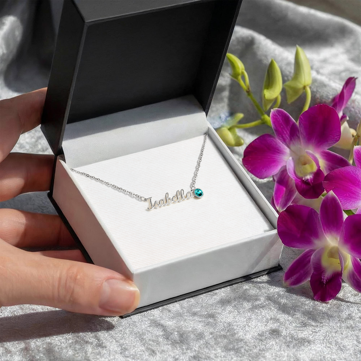 Personalized Name Necklace with Birthstone