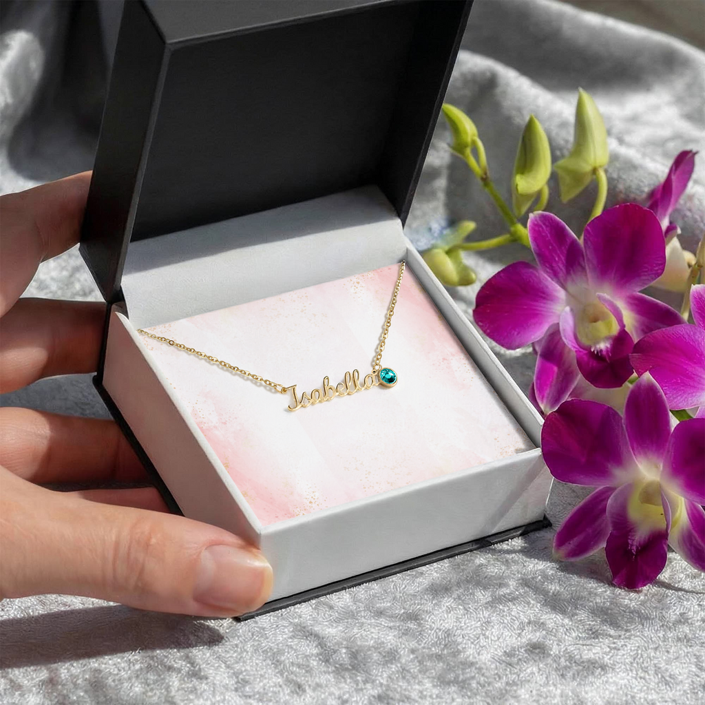 Personalized Name Necklace with Birthstone