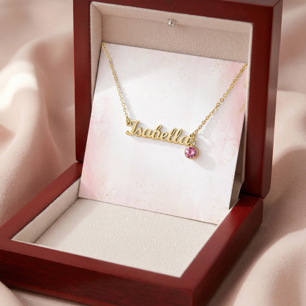 Personalized Name Necklace with Birthstone