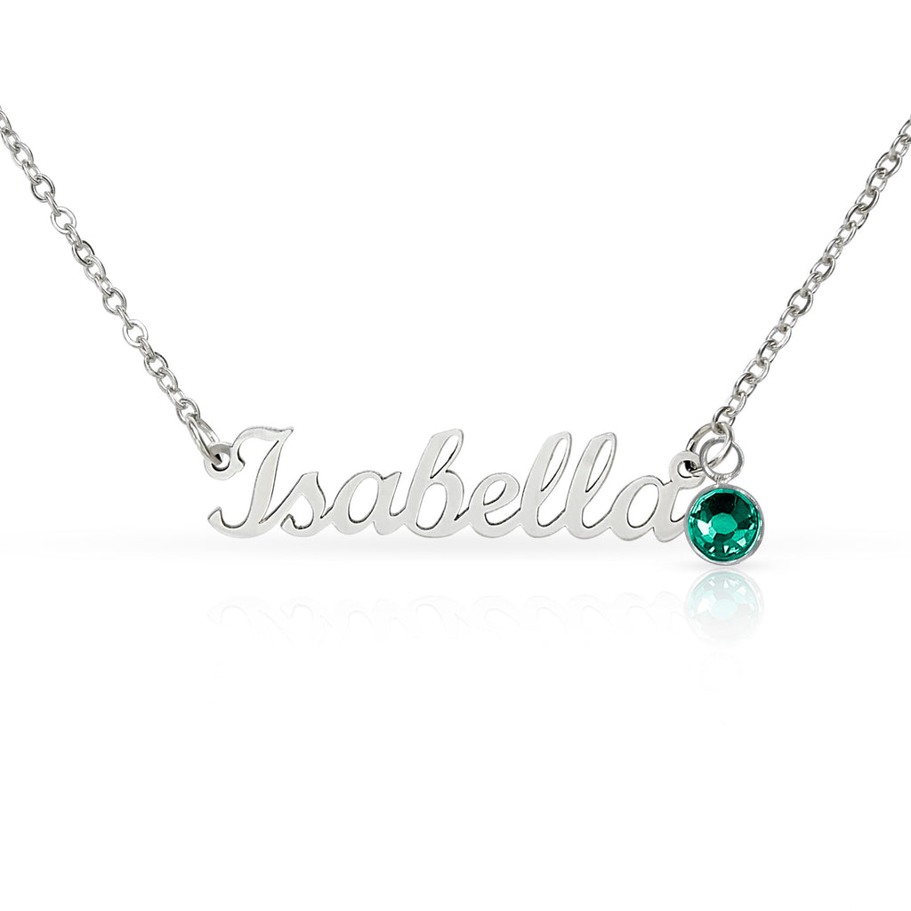 Personalized Name Necklace with Birthstone