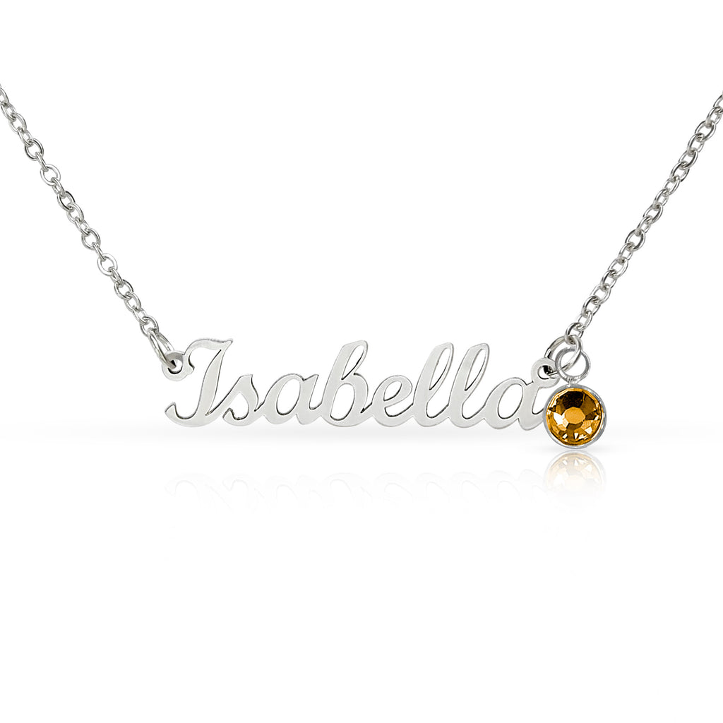 Personalized Name Necklace with Birthstone