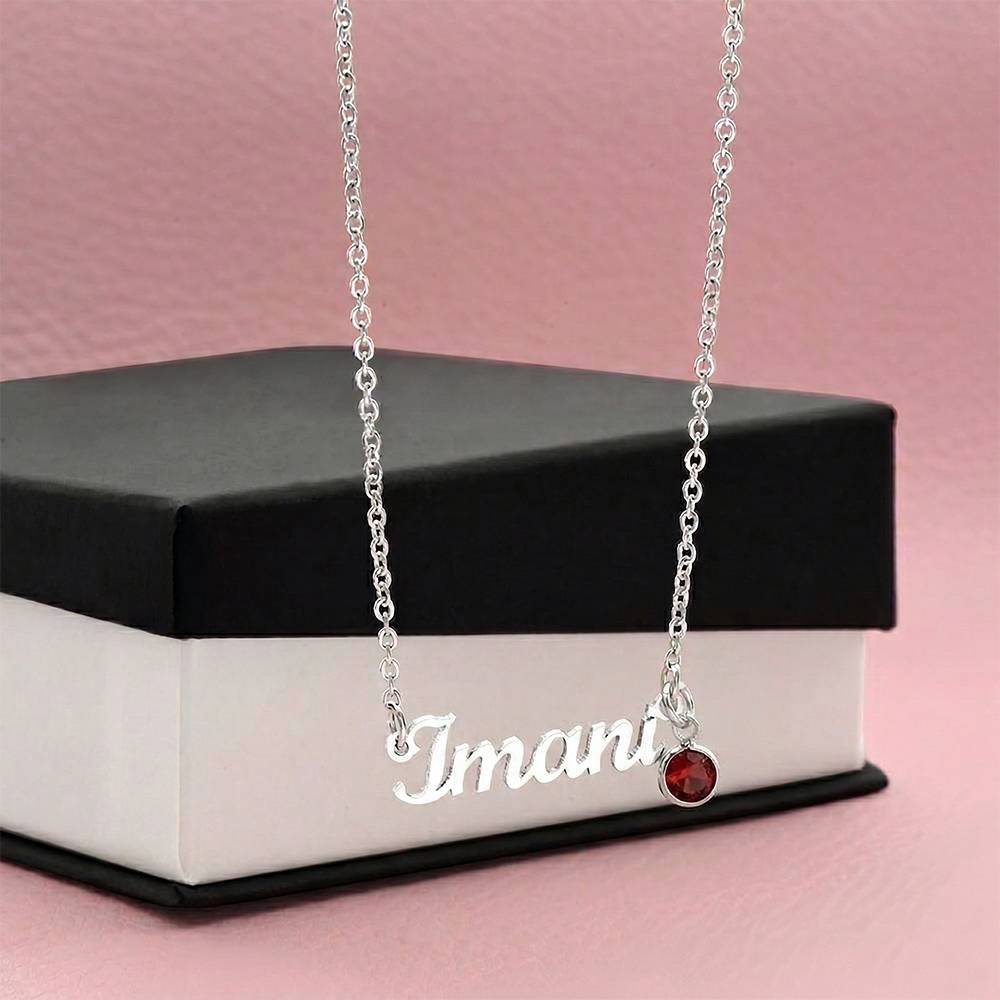 Personalized Name Necklace with Birthstone