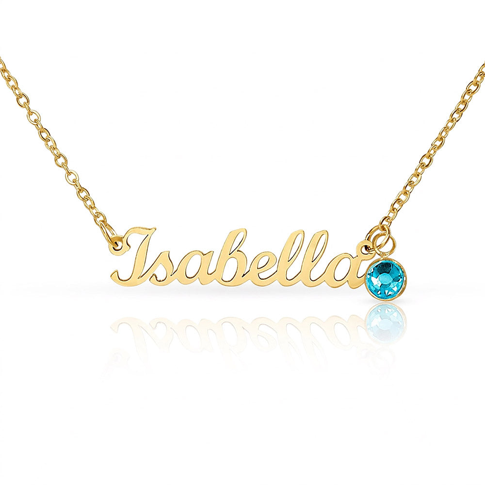 Personalized Name Necklace with Birthstone