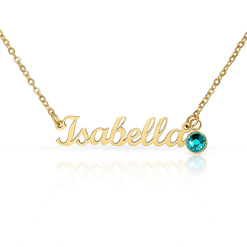 Personalized Name Necklace with Birthstone