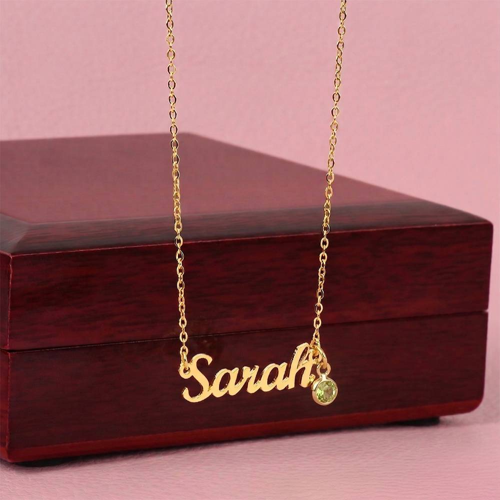 Personalized Name Necklace with Birthstone