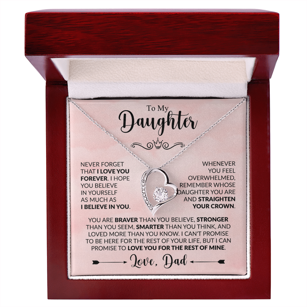 To My Daughter Necklace Gift From Dad – Never Forget I Love You Forever
