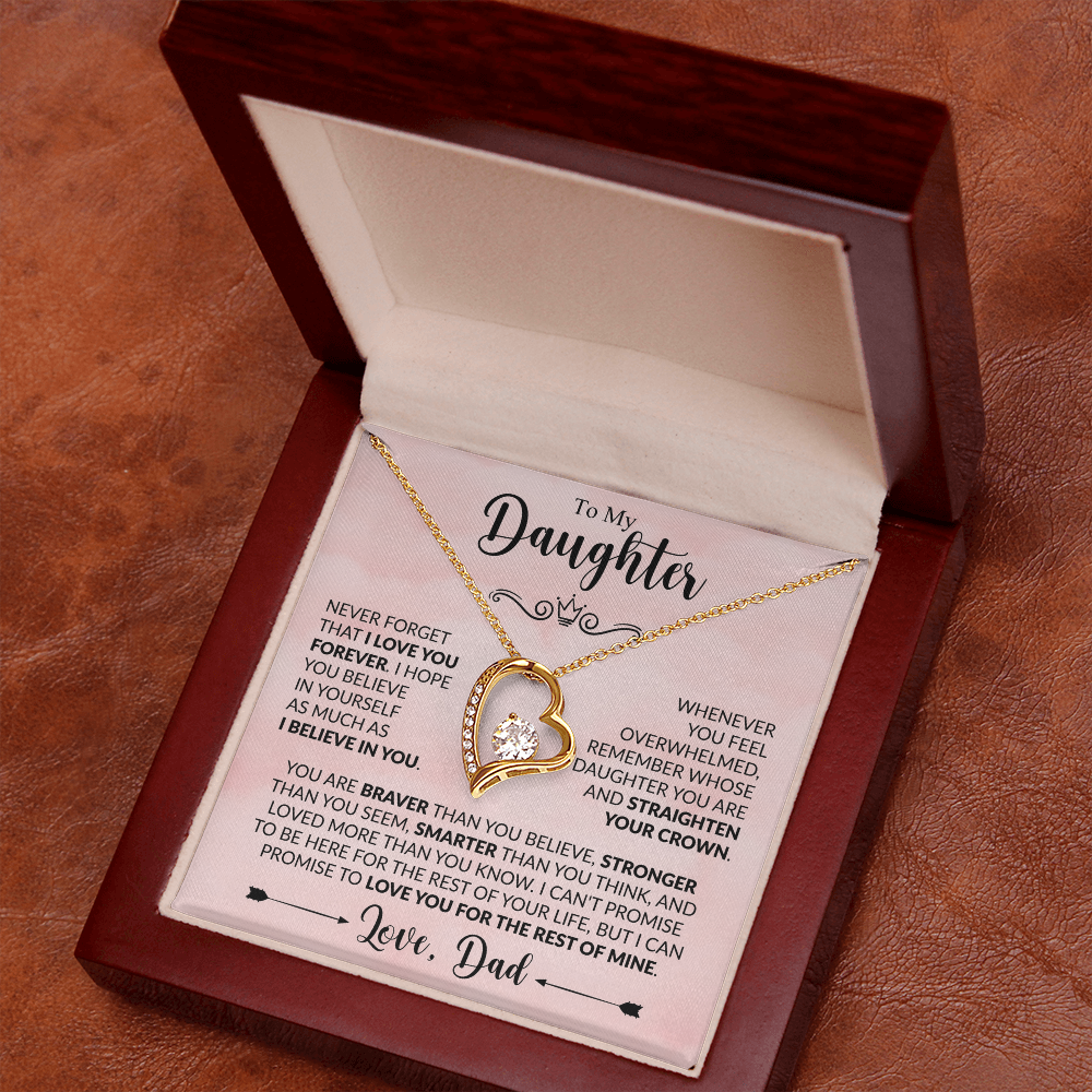 To My Daughter Necklace Gift From Dad – Never Forget I Love You Forever