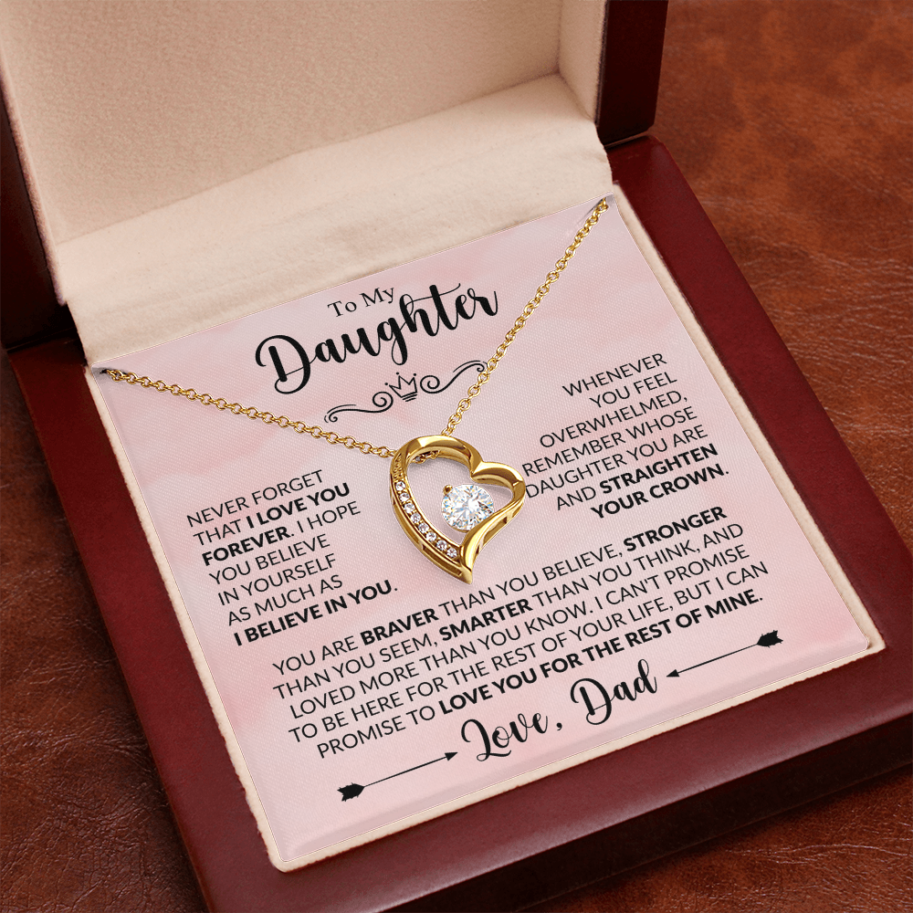 To My Daughter Necklace Gift From Dad – Never Forget I Love You Forever