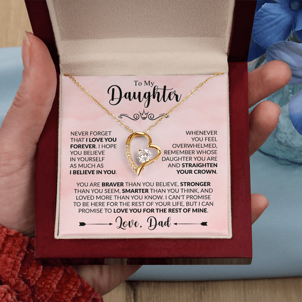 To My Daughter Necklace Gift From Dad – Never Forget I Love You Forever