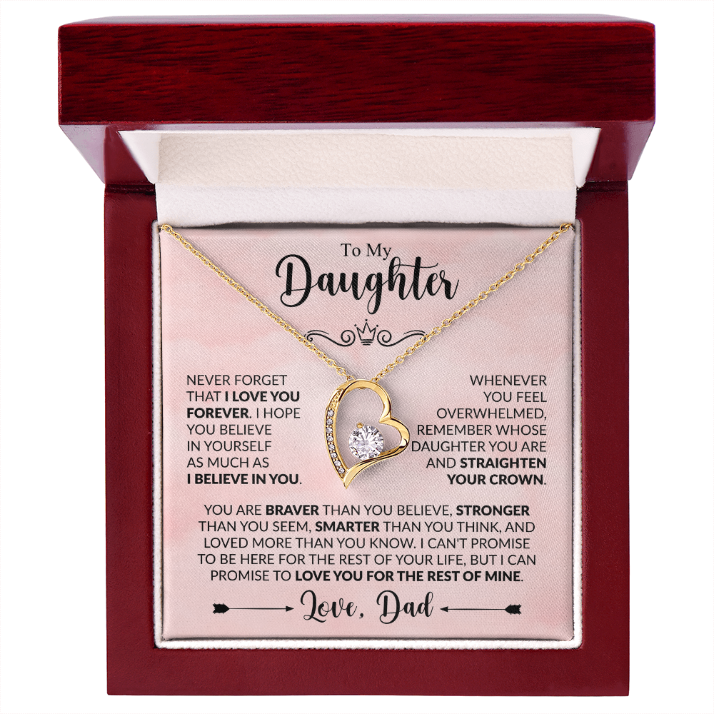 To My Daughter Necklace Gift From Dad – Never Forget I Love You Forever