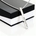 Custom 4-Sided Engraved Stick Necklace