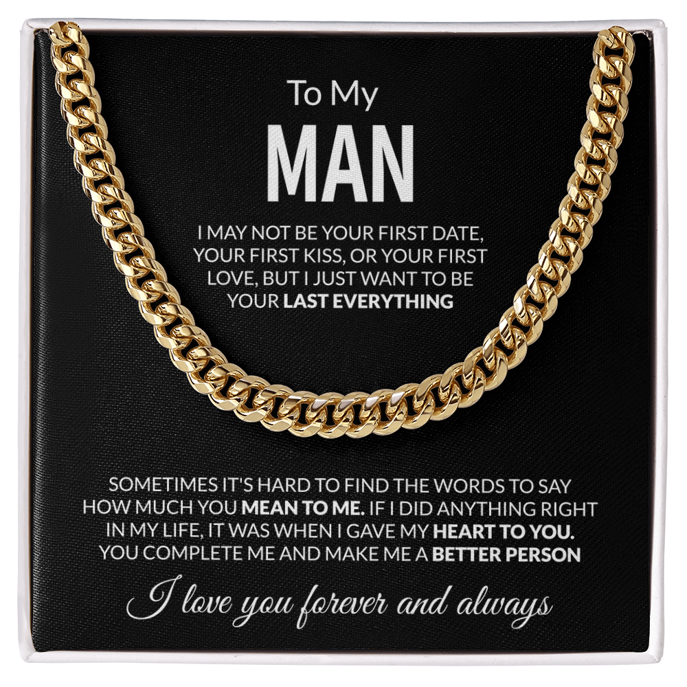 To My Man Cuban Link Chain | Romantic Gift for Him