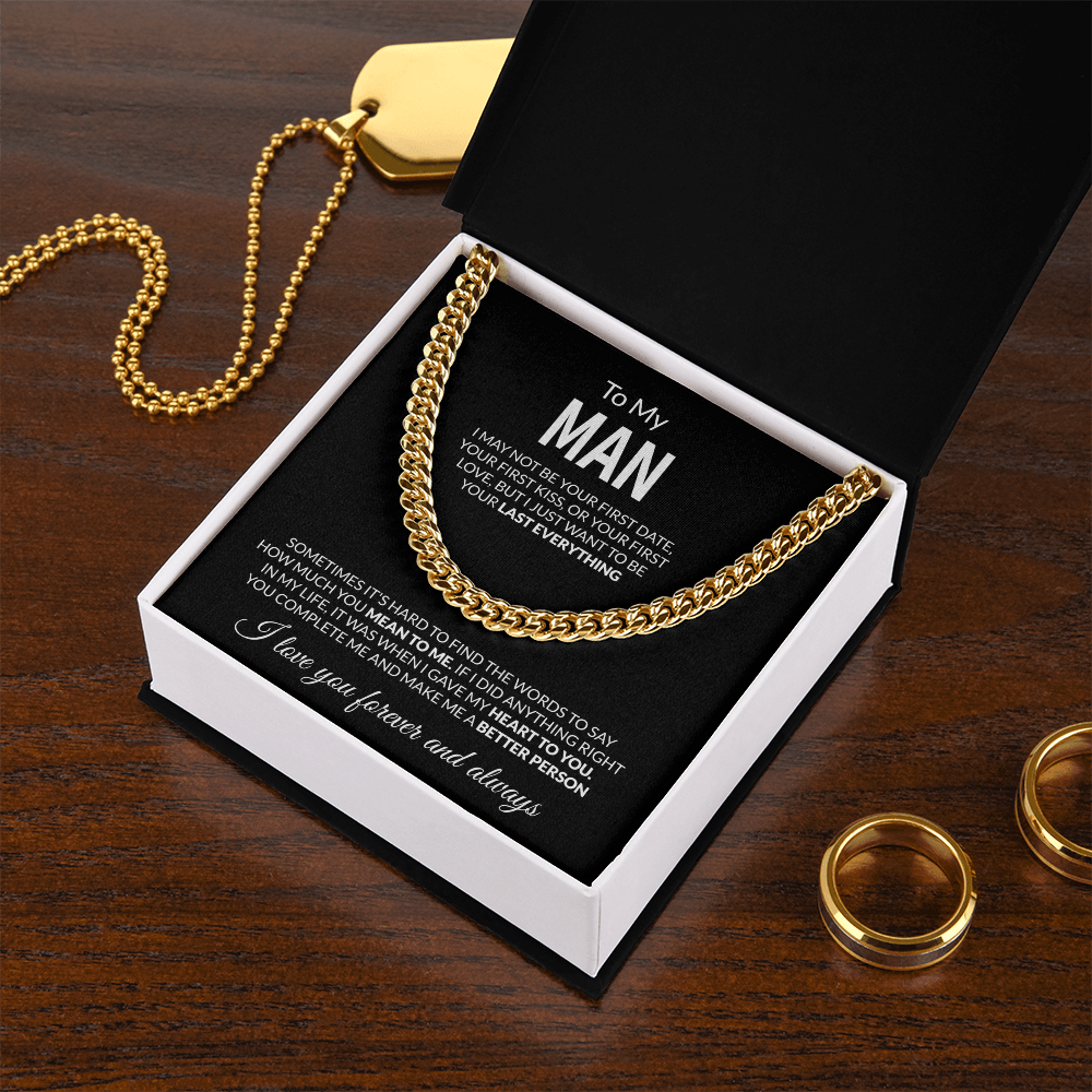 To My Man Cuban Link Chain | Romantic Gift for Him