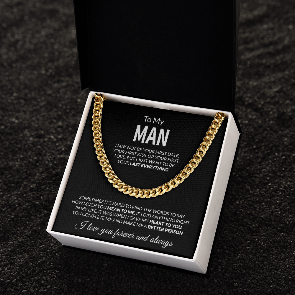 To My Man Cuban Link Chain | Romantic Gift for Him