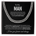 To My Man Cuban Link Chain | Romantic Gift for Him