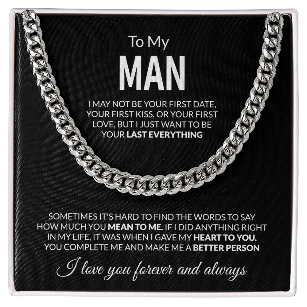 To My Man Cuban Link Chain | Romantic Gift for Him