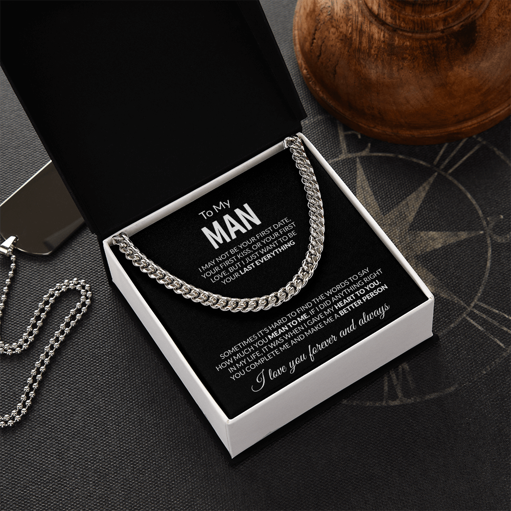 To My Man Cuban Link Chain | Romantic Gift for Him