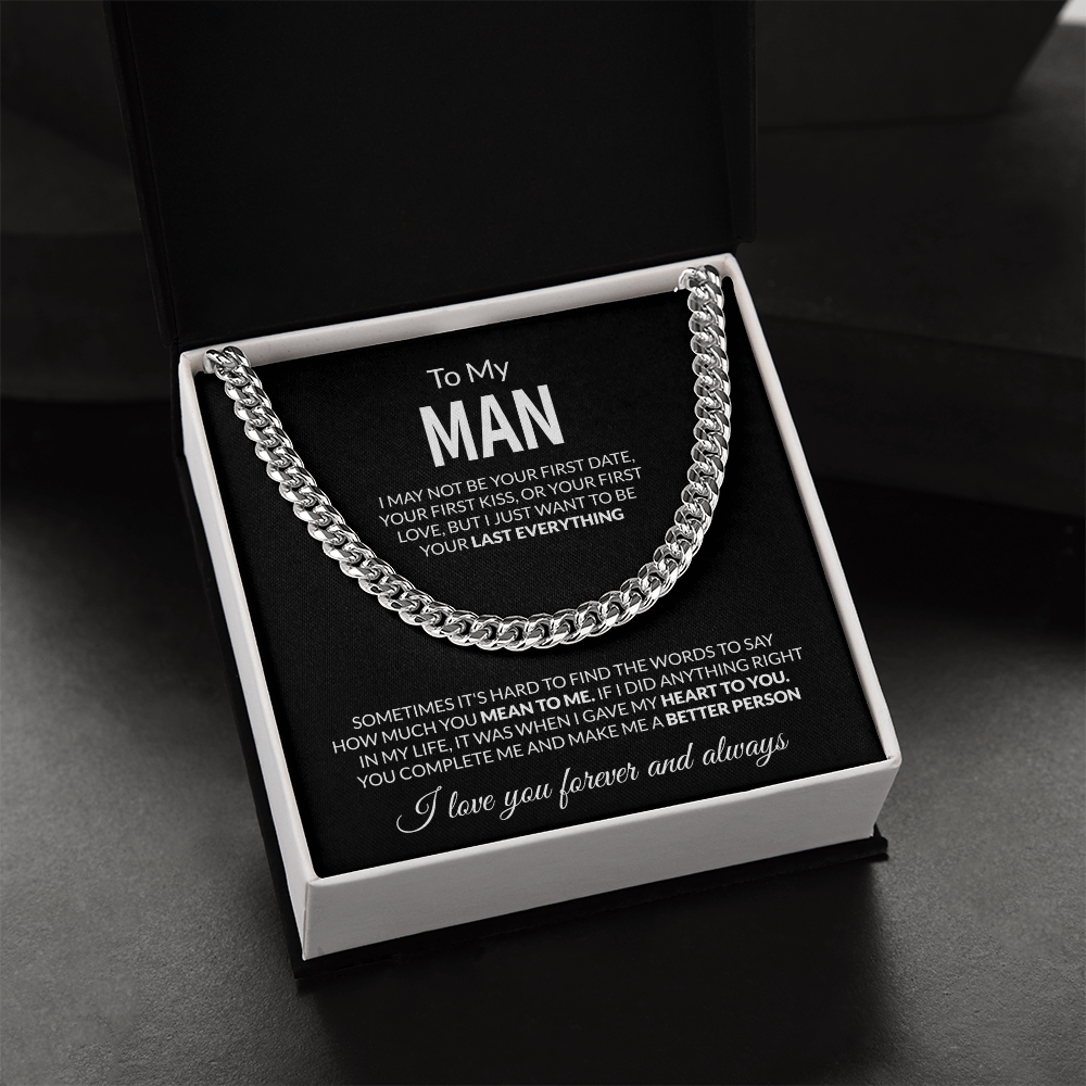 To My Man Cuban Link Chain | Romantic Gift for Him