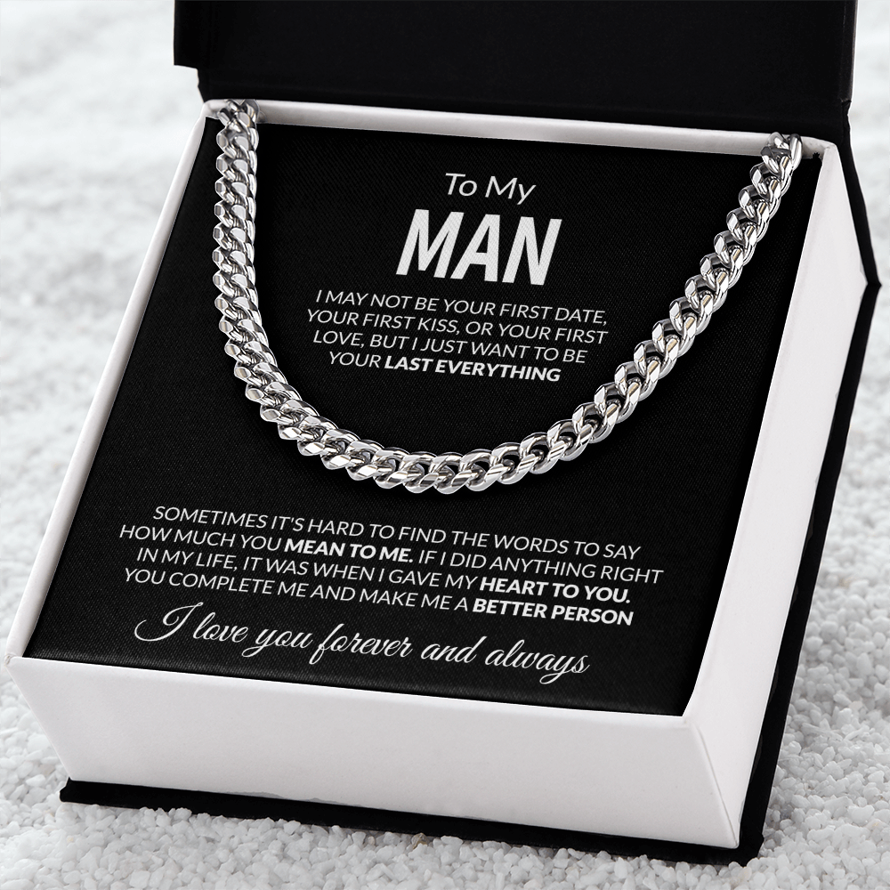 To My Man Cuban Link Chain | Romantic Gift for Him