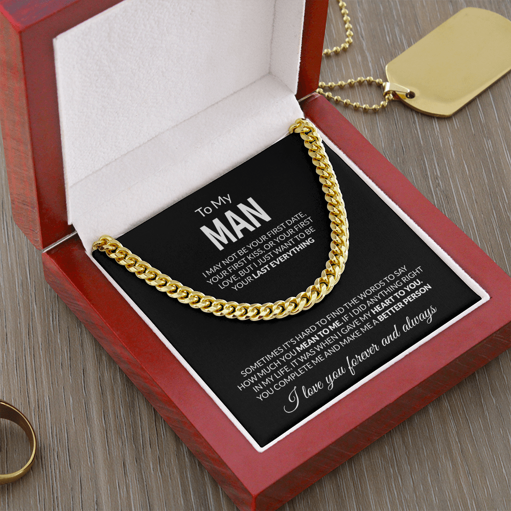 To My Man Cuban Link Chain | Romantic Gift for Him