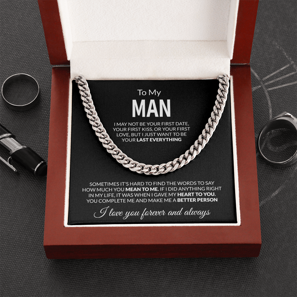 To My Man Cuban Link Chain | Romantic Gift for Him