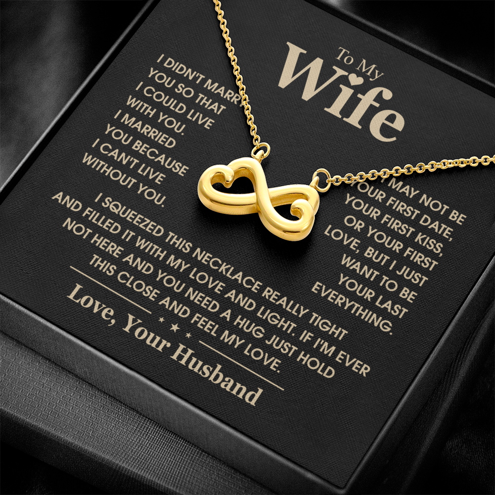 To My Wife Necklace Gift From Husband – I Can't Live Without You