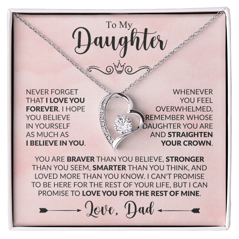 To My Daughter Necklace Gift From Dad – Never Forget I Love You Forever