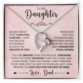 To My Daughter Necklace Gift From Dad – Never Forget I Love You Forever