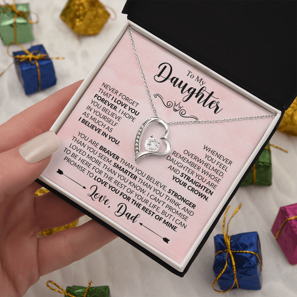 To My Daughter Necklace Gift From Dad – Never Forget I Love You Forever