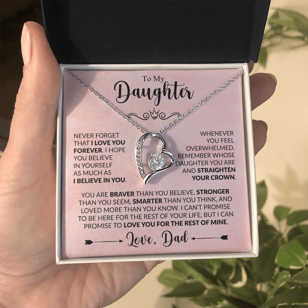 To My Daughter Necklace Gift From Dad – Never Forget I Love You Forever