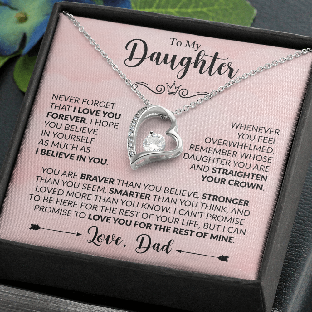 To My Daughter Necklace Gift From Dad – Never Forget I Love You Forever