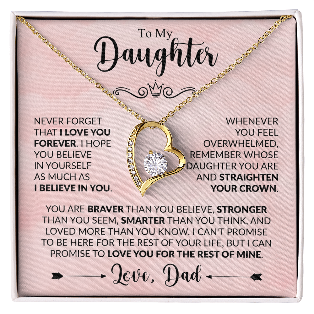 To My Daughter Necklace Gift From Dad – Never Forget I Love You Forever