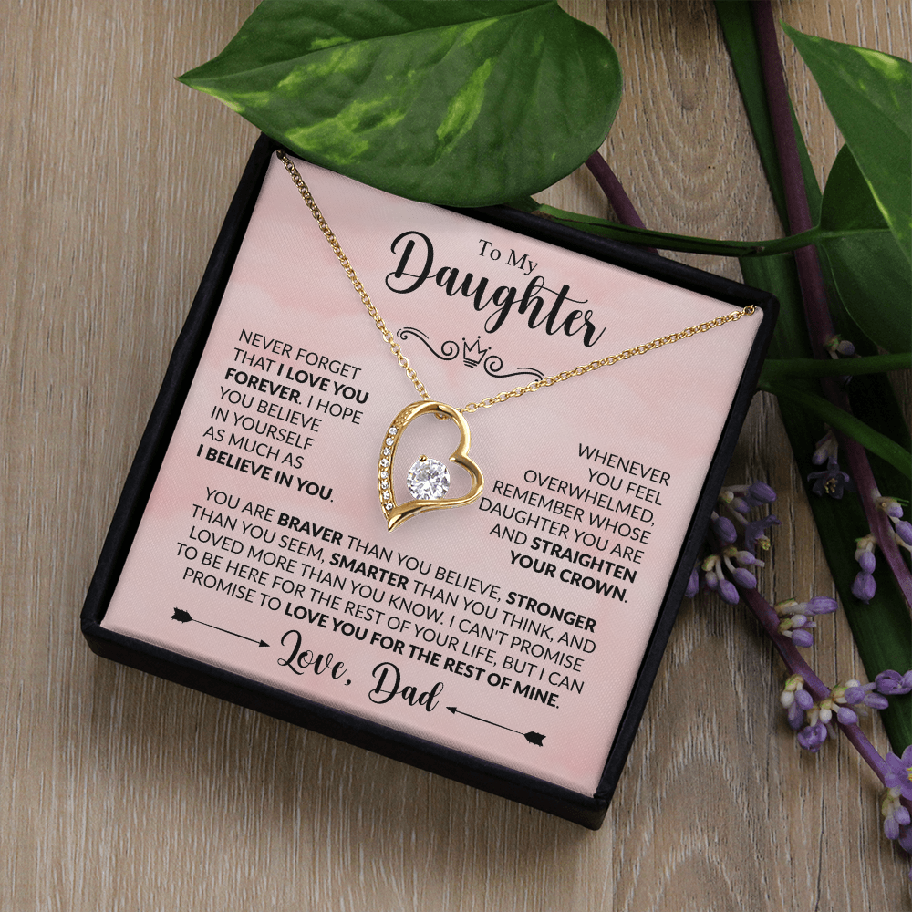 To My Daughter Necklace Gift From Dad – Never Forget I Love You Forever