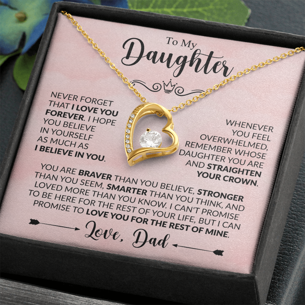 To My Daughter Necklace Gift From Dad – Never Forget I Love You Forever