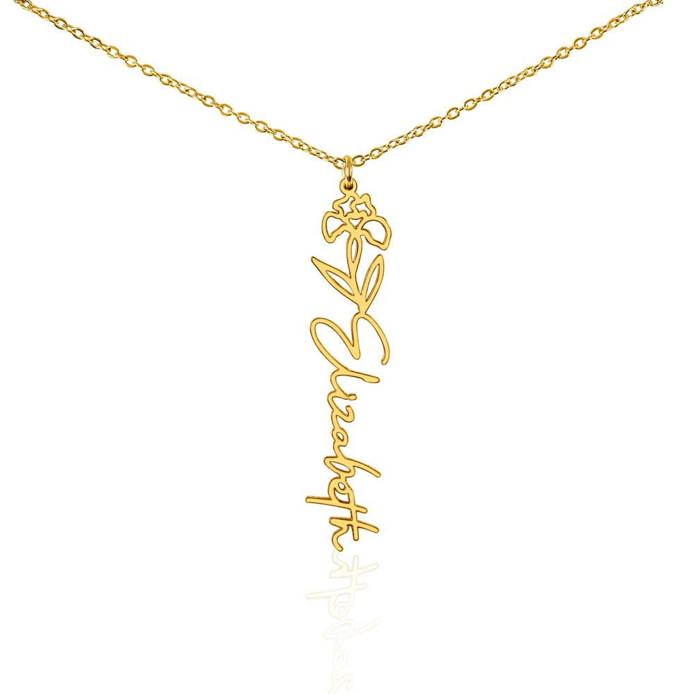 Personalized Flower Name Necklace