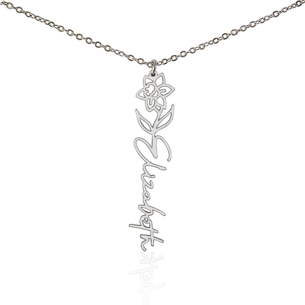 Personalized Flower Name Necklace