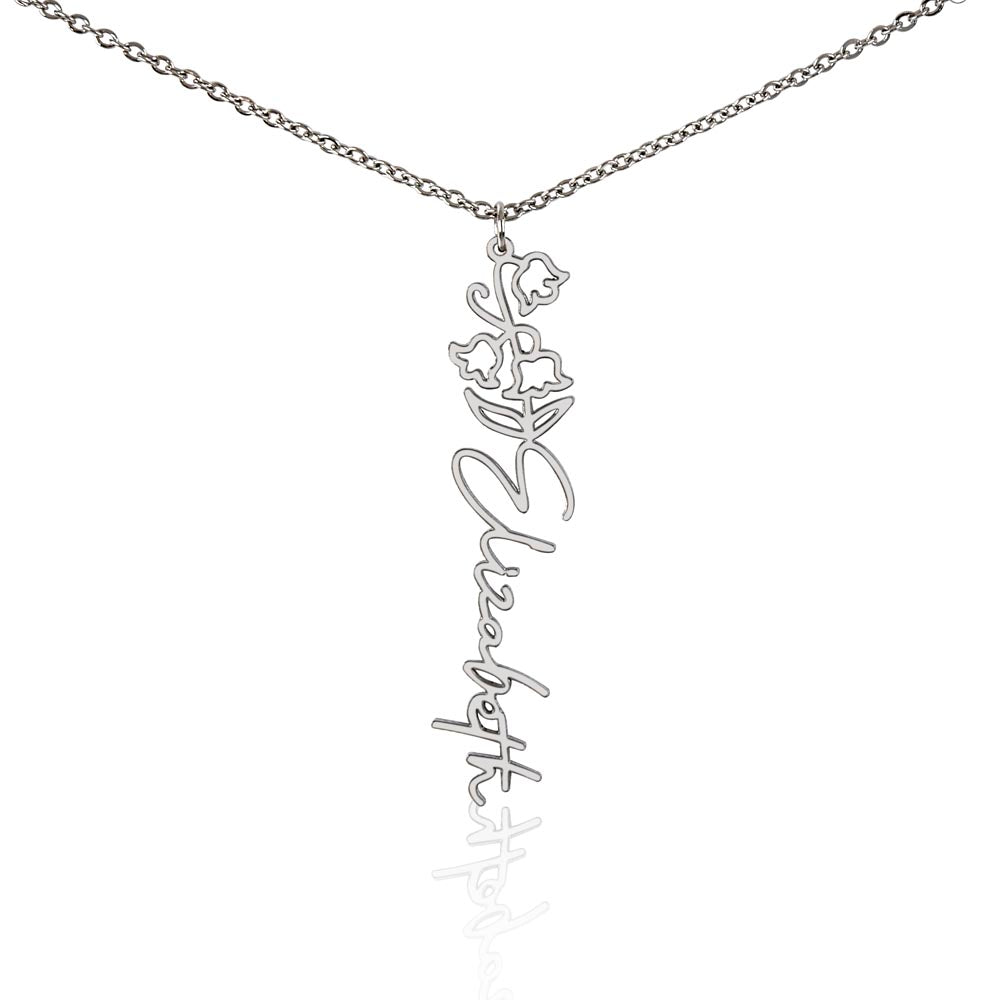 Personalized Flower Name Necklace
