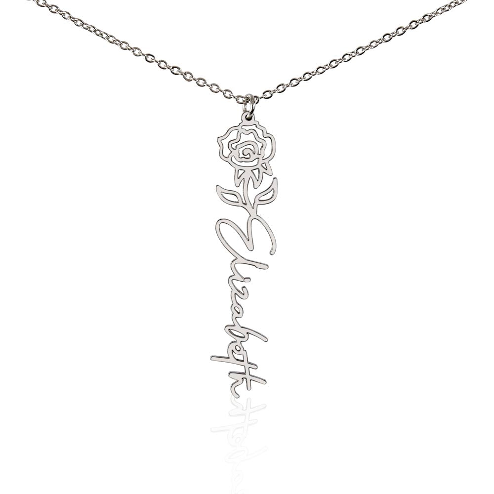 Personalized Flower Name Necklace