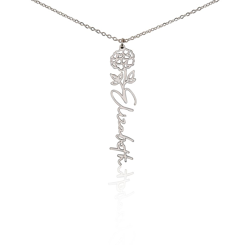 Personalized Flower Name Necklace