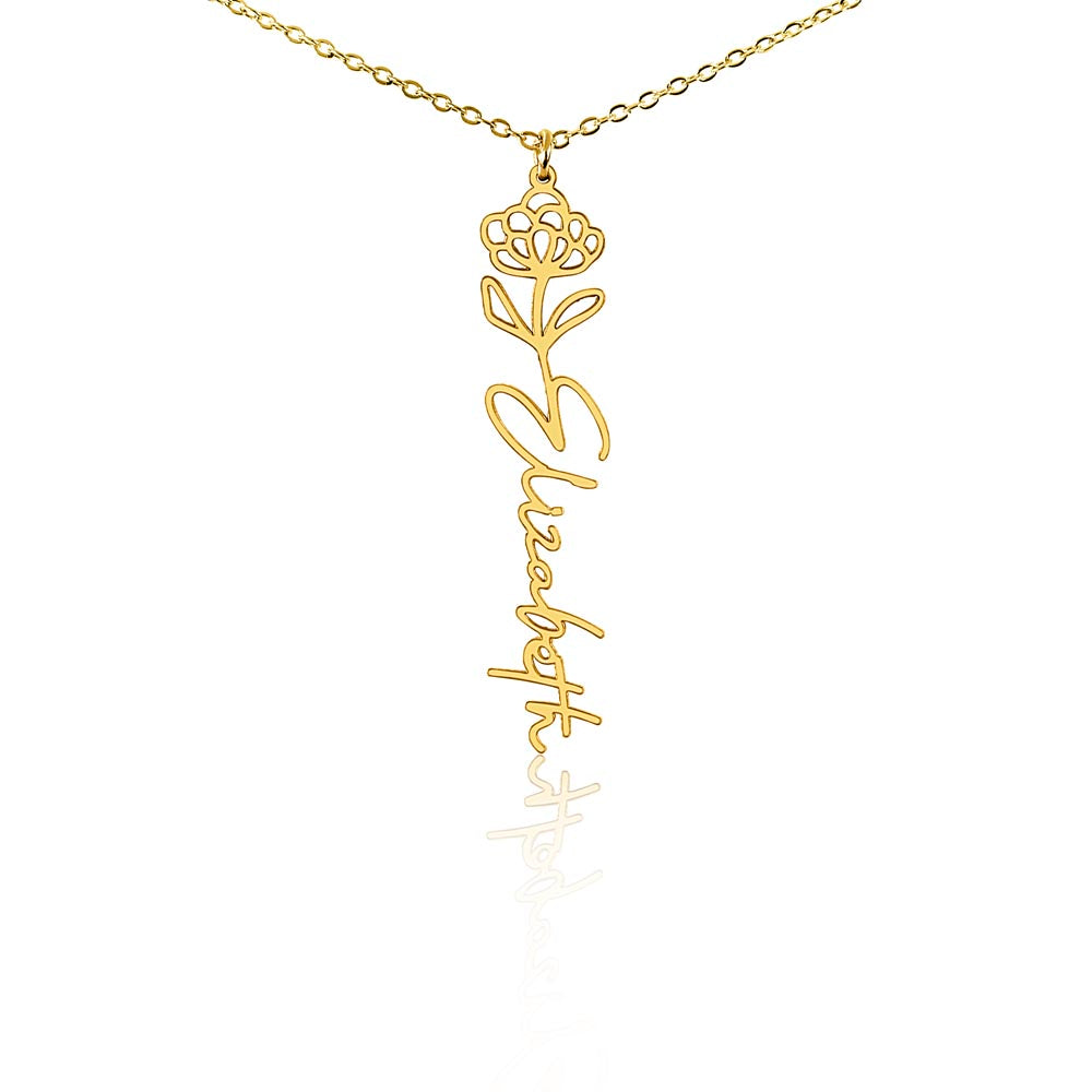 Personalized Flower Name Necklace