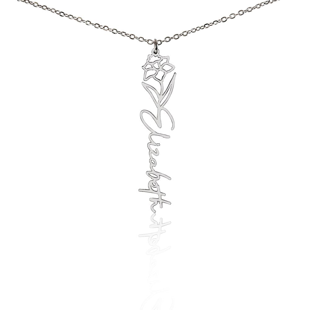 Personalized Flower Name Necklace