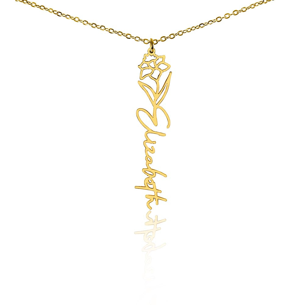 Personalized Flower Name Necklace